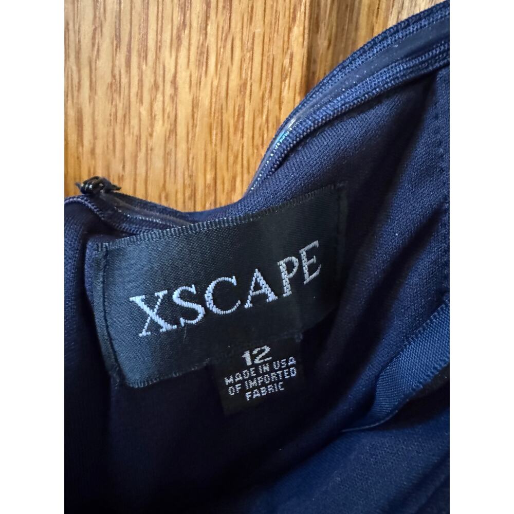 Xscape Evenings Ruffle Off Shoulder Scuba Gown - Size 12 - Picture 3 of 5